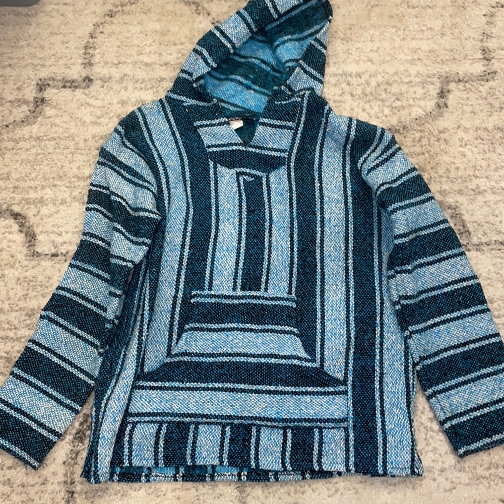 Blue drug rug hoodie